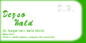 dezso wald business card